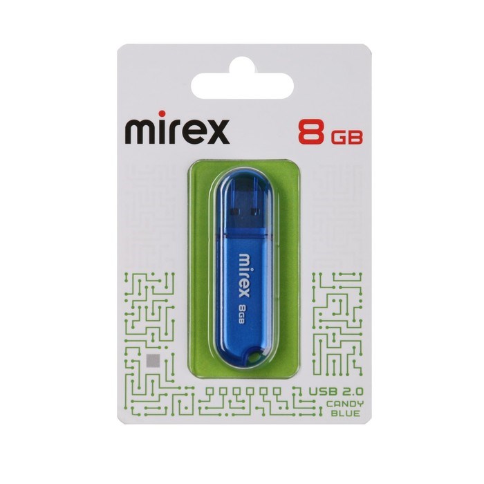 Флешка Mirex CANDY BLUE, 8 Гб ,USB2.0, чт до 25 Мб/с, зап до 15 Мб/с, синяя - фото 51373361