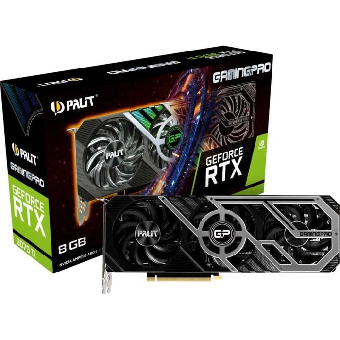 Видеокарта Palit PA-RTX3070TI GAMINGPRO 8G, GeForce RTX 3070TI, 8Gb, GDDR6, HDMI, DP - фото 51373626