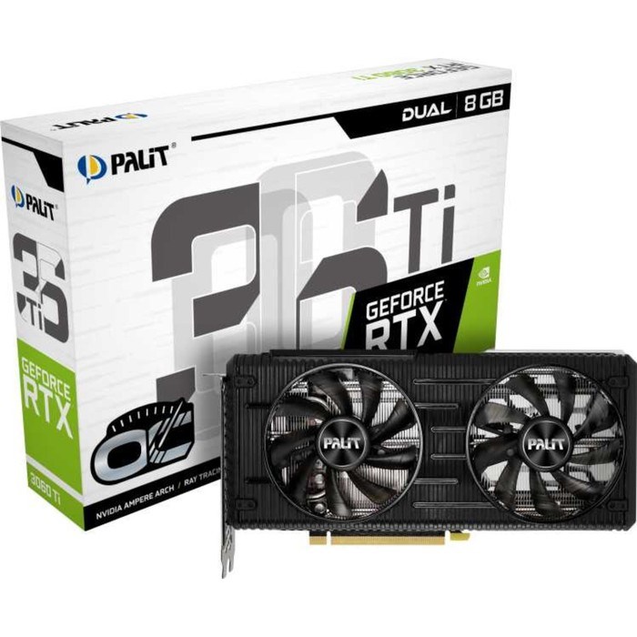 Видеокарта Palit PA-RTX3060Ti DUAL OC 8G V1 LHR, GeForce RTX 3060Ti, 8Gb, GDDR6, HDMI, DP - фото 51373682