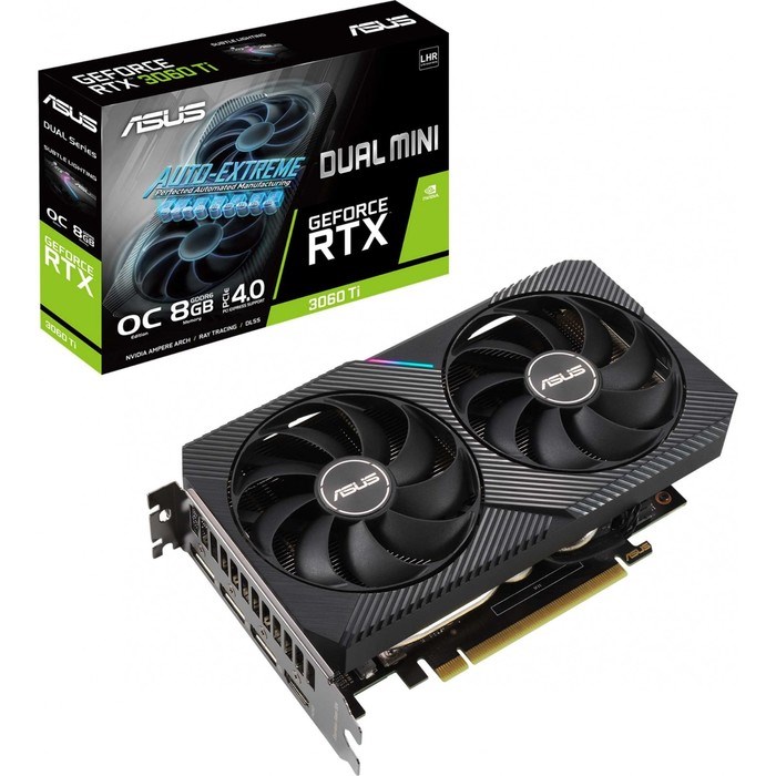 Видеокарта Asus DUAL-RTX3060TI-O8G-MINI-V2, GeForce RTX 3060Ti, 8Gb, GDDR6, HDMI, DP - фото 51373688