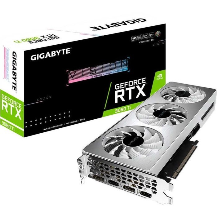 Видеокарта Gigabyte GV-N306TVISION OC-8GD 2.0 LHR, GeForce RTX 3060Ti, 8Gb, GDDR6, HDMI, DP   931135 - фото 51373711