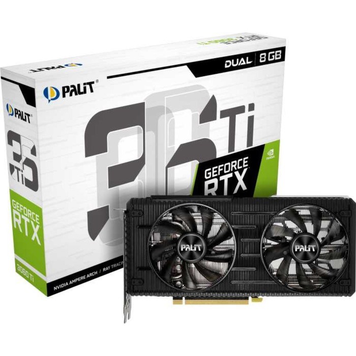 Видеокарта Palit PA-RTX3060Ti DUAL 8G V1 LHR, GeForce RTX 3060Ti, 8Gb, GDDR6, HDMI, DP - фото 51373736