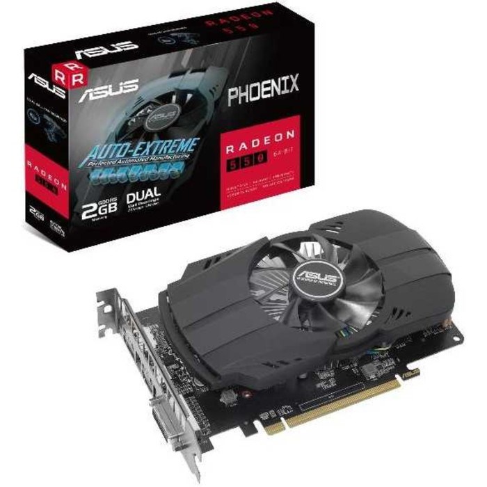 Видеокарта Asus PH-550-2G, AMD Radeon 550, 2Gb, GDDR5, DVI, HDMI, DP - фото 51373737