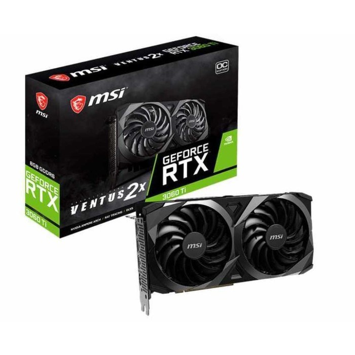 Видеокарта MSI RTX 3060 Ti VENTUS 2X 8G OCV1 LHR, GeForce RTX 3060Ti, 8Gb, GDDR6, HDMI, DP - фото 51373745