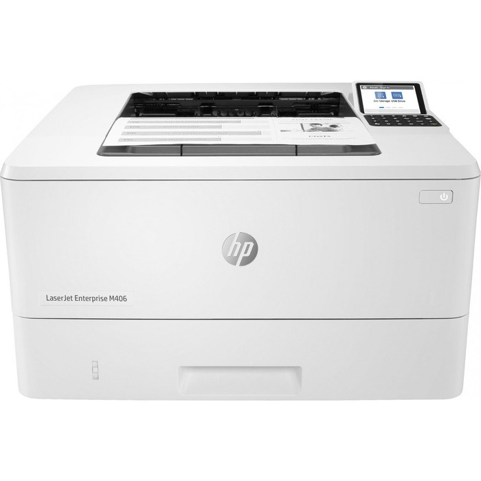 Принтер лазерный чёрно-белый HP LaserJet Enterprise M406dn (3PZ15A), A4, Duplex Net - фото 51373787