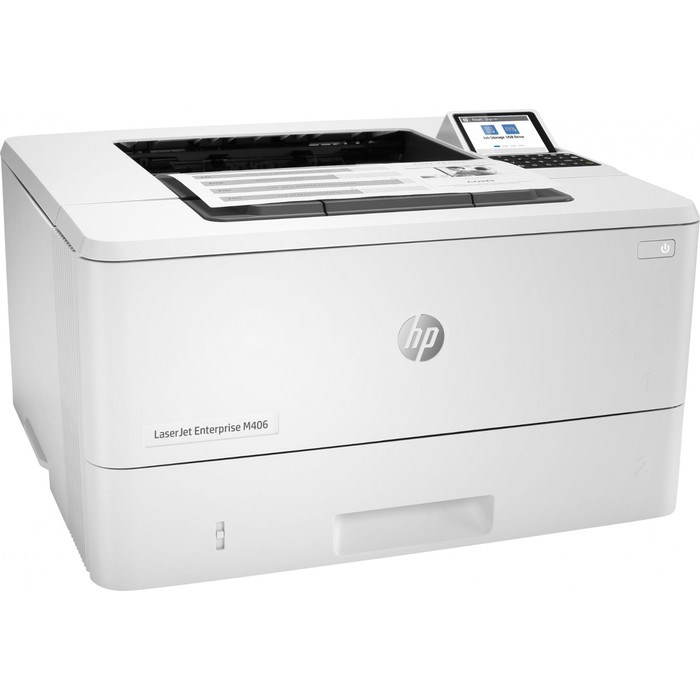 Принтер лазерный чёрно-белый HP LaserJet Enterprise M406dn (3PZ15A), A4, Duplex Net - фото 51373788