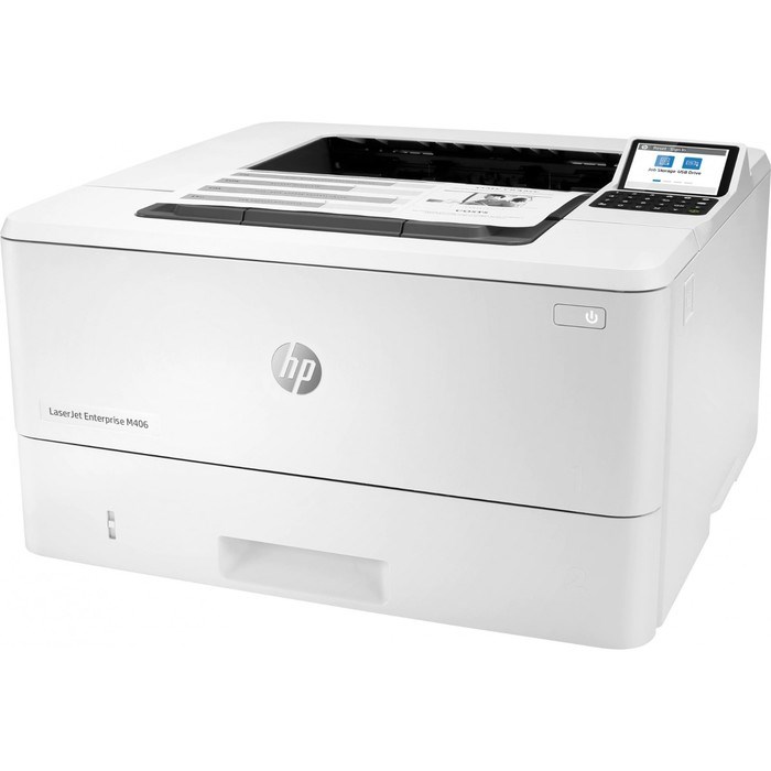 Принтер лазерный чёрно-белый HP LaserJet Enterprise M406dn (3PZ15A), A4, Duplex Net - фото 51373789