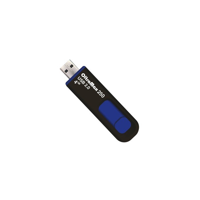 Флешка OltraMax 250, 4 Гб, USB2.0, чт до 15 Мб/с, зап до 8 Мб/с, синяя - фото 51373901