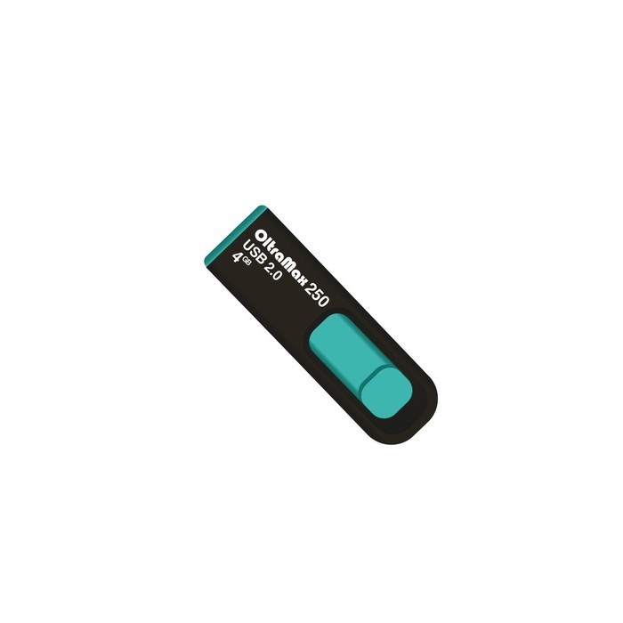 Флешка OltraMax 250, 4 Гб, USB2.0, чт до 15 Мб/с, зап до 8 Мб/с, бирюзовая - фото 51373915