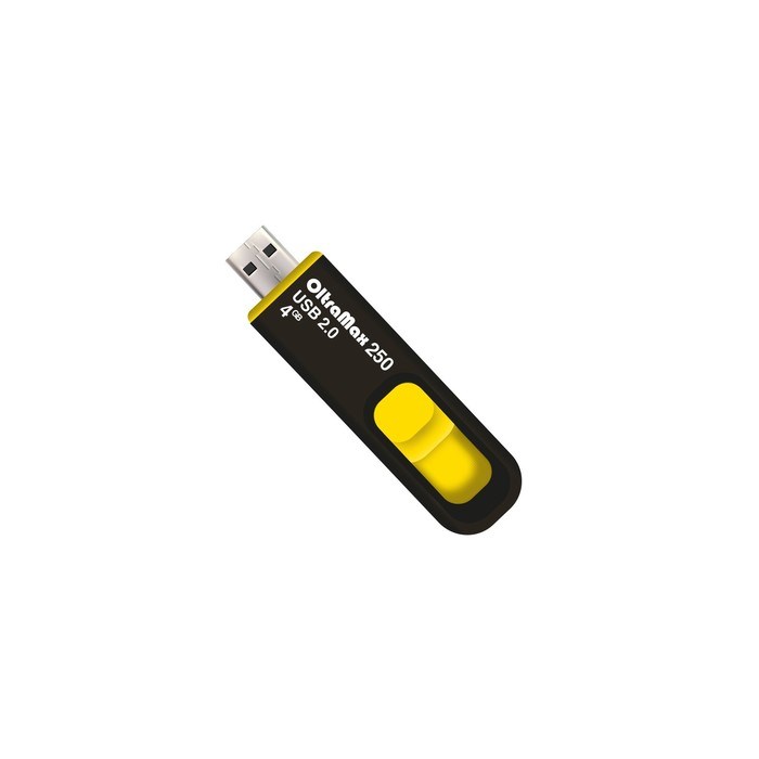 Флешка OltraMax 250, 4 Гб, USB2.0, чт до 15 Мб/с, зап до 8 Мб/с, жёлтая - фото 51373918