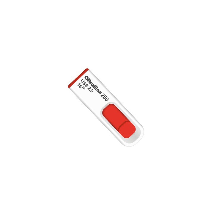 Флешка OltraMax 250, 16 Гб, USB2.0, чт до 15 Мб/с, зап до 8 Мб/с, красная - фото 51374002