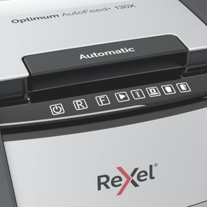 Шредер Rexel Optimum AutoFeed 130X, фрагменты 4х28мм,130 листов, скрепки, скобы, пл.карты - фото 51374309