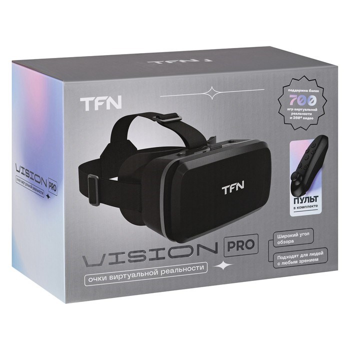 3D Очки виртуальной реальности TFN VR VISON PRO, смартфоны до 7", регулировка, черные - фото 51374626