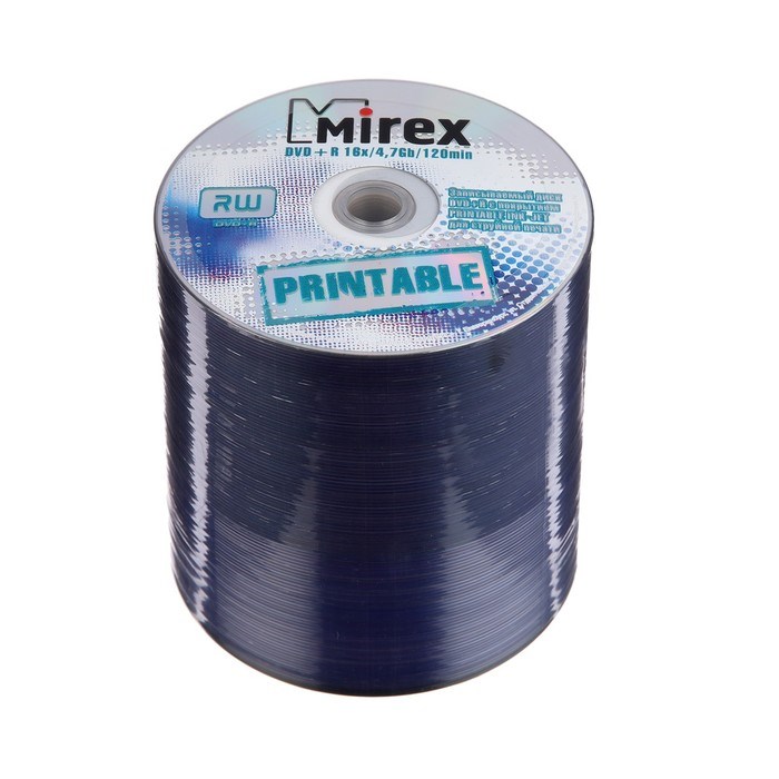 Диск DVD+R printable inkjet 100, 16x, 4.7 Гб - фото 51374961