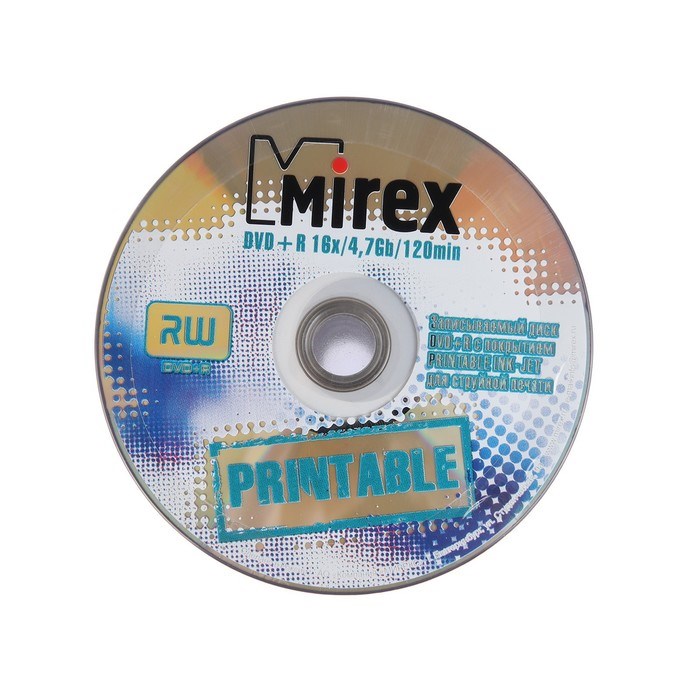 Диск DVD+R printable inkjet 100, 16x, 4.7 Гб - фото 51374962