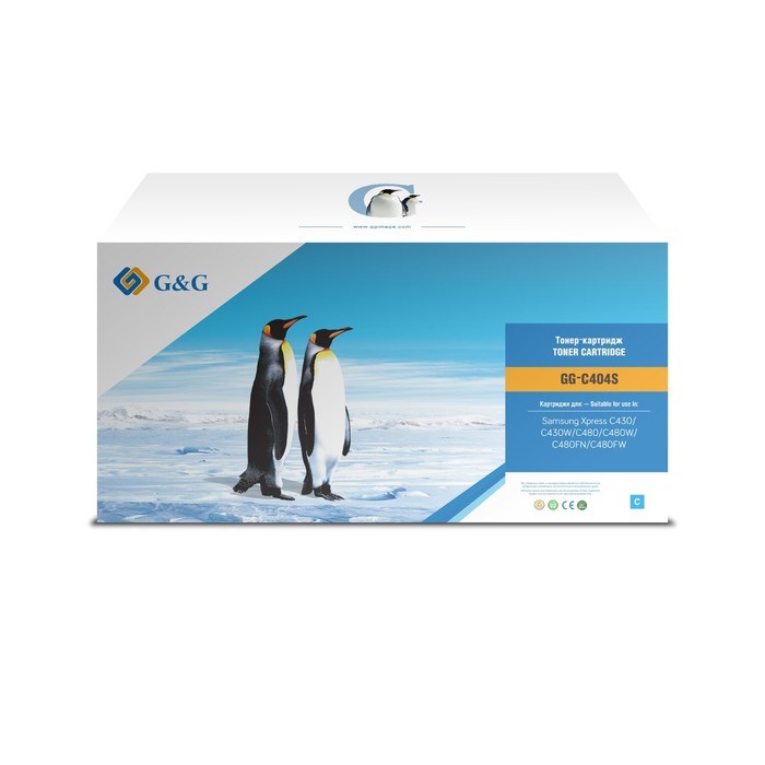 Картридж G&G GG-C404S, для Samsung SL-C430/C430W/C480/C480W/C480FW, 1000 страниц, цвет голубой - фото 51375883