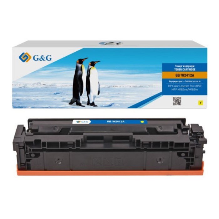 Картридж G&G GG-W2412A, для HP Color LaserJet Pro M155;MFP M182nw/M183fw, 850 страниц, цвет жёлтый - фото 51375987