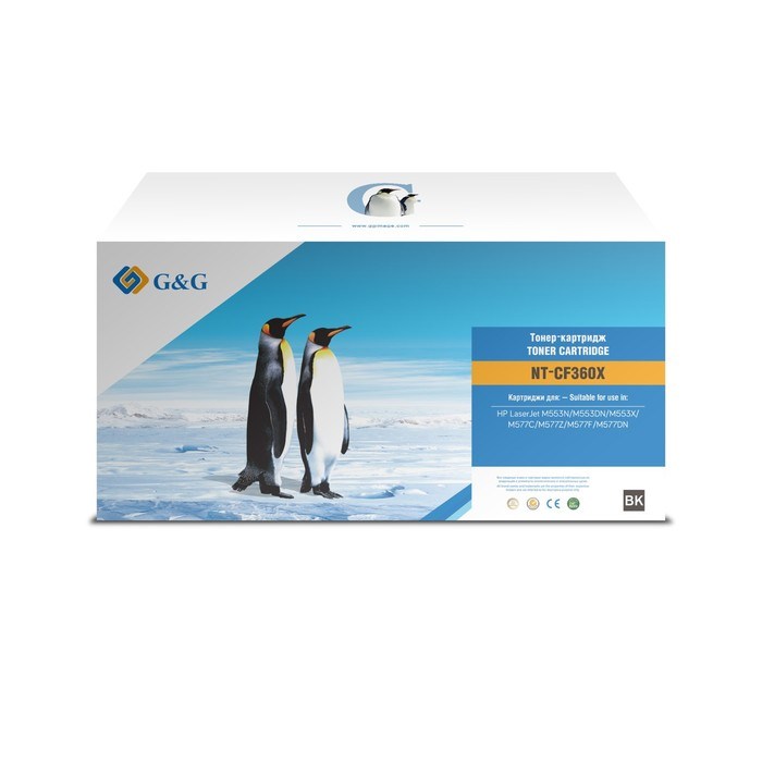 Картридж G&G NT-CF360X, для HP CLJ M553N/M553DN/M553X/M577C/M577Z/M577F, 12500 страниц, цвет чёрный - фото 51376072