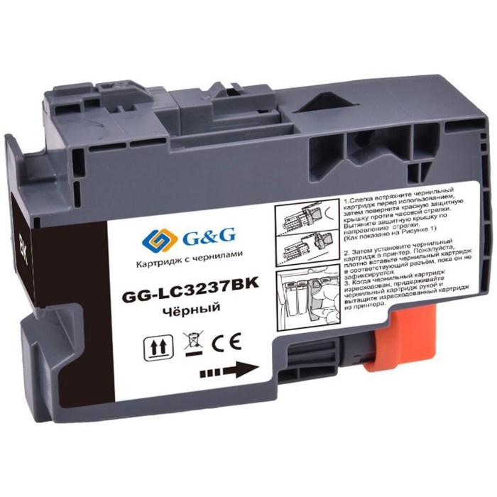 Картридж струйный G&G GG-LC3237BK, для Brother HL-J6000DW/J6100DW, 65 мл, цвет чёрный - фото 51376580