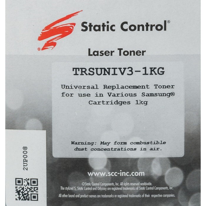 Тонер Static Control TRSUNIV3-1KG, для Samsung ML2160/SCX3400/M2020, флакон 1000гр, чёрный - фото 51376851