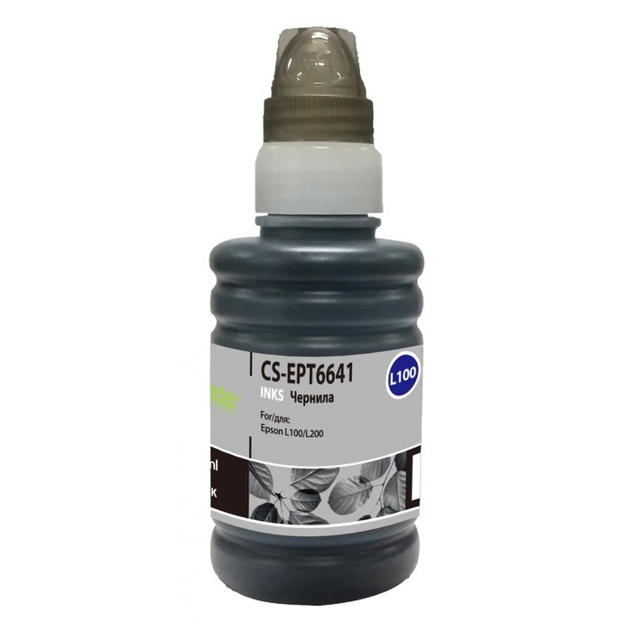 Чернила Cactus CS-EPT6641 T664, для Epson L100/L110/L120/L132/L200/L210/L222, 100мл, чёрные   939468 - фото 51376895