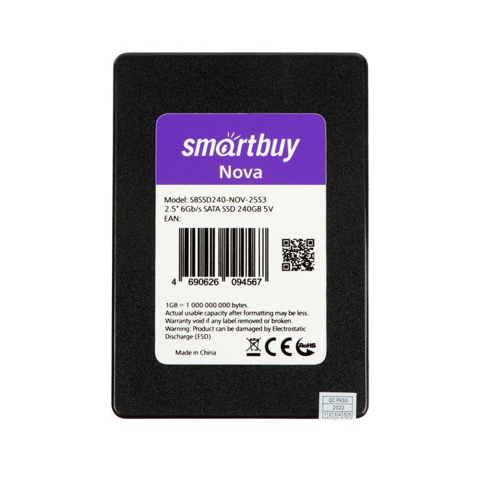 Накопитель SSD Smartbuy Nova, SATA III, 120 Гб, 2.5", TLC - фото 51377302