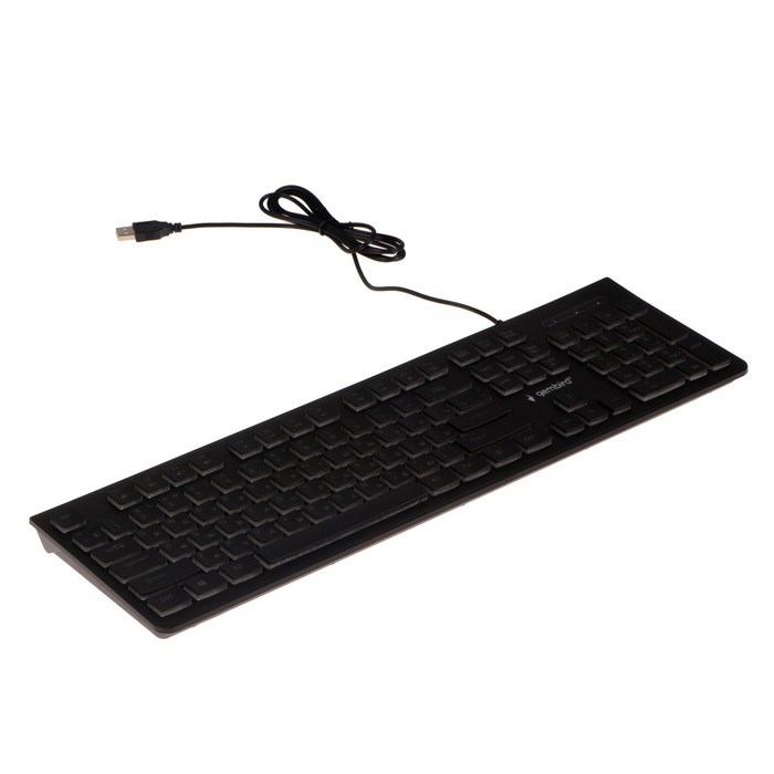 Клавиатура Gembird KB-250L, игровая, проводная, 104 клавиши, подсветка, USB, чёрная - фото 51377598