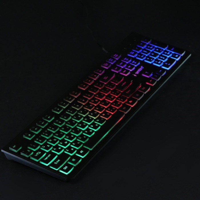 Клавиатура Gembird KB-250L, игровая, проводная, 104 клавиши, подсветка, USB, чёрная - фото 51377602
