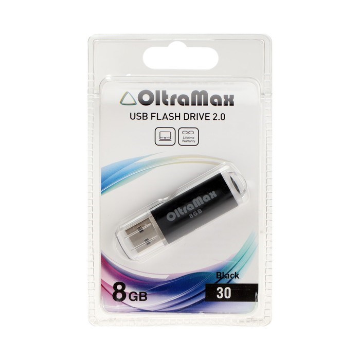 Флешка OltraMax 30, 8 Гб, USB2.0, чт до 15 Мб/с, зап до 8 Мб/с, чёрная - фото 51378153