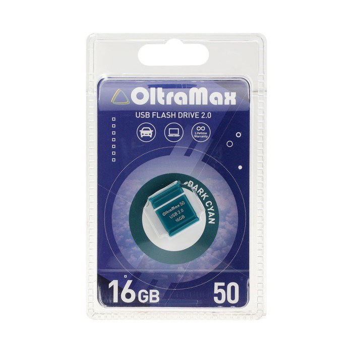 Флешка OltraMax 50, 16 Гб, USB2.0, чт до 15 Мб/с, зап до 8 Мб/с, т/зеленая - фото 51378160