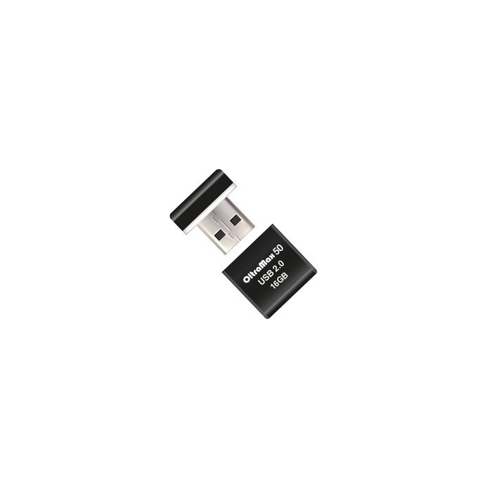 Флешка OltraMax 50, 16 Гб, USB2.0, чт до 15 Мб/с, зап до 8 Мб/с, чёрная - фото 51378171