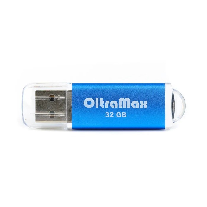 Флешка OltraMax 30, 32 Гб, USB2.0, чт до 15 Мб/с, зап до 8 Мб/с, синяя - фото 51378201