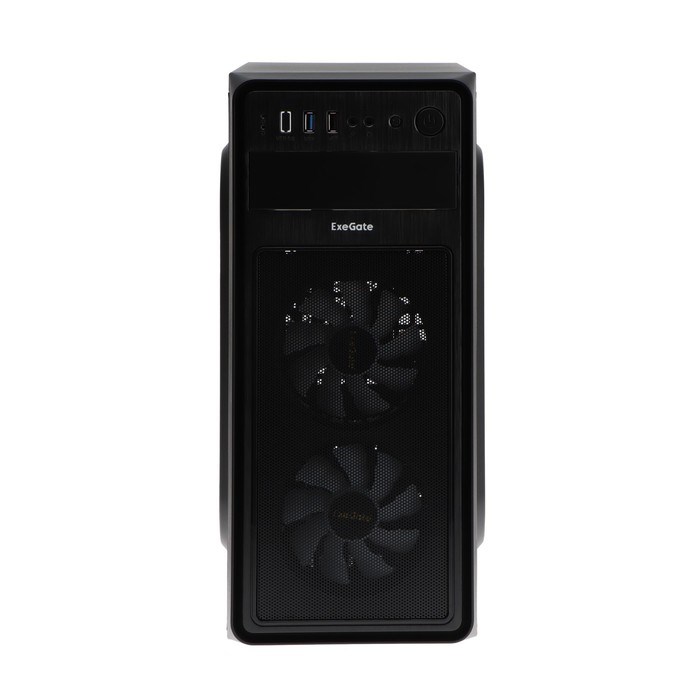 Корпус ExeGate Miditower EVO-5017, без БП, ATX, 1хUSB 2.0, 1хUSB 3.0, подсветка, чёрный - фото 51378366