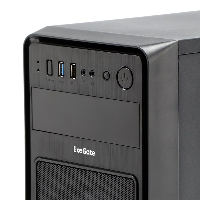 Корпус ExeGate Miditower EVO-5017, без БП, ATX, 1хUSB 2.0, 1хUSB 3.0, подсветка, чёрный - фото 51378368