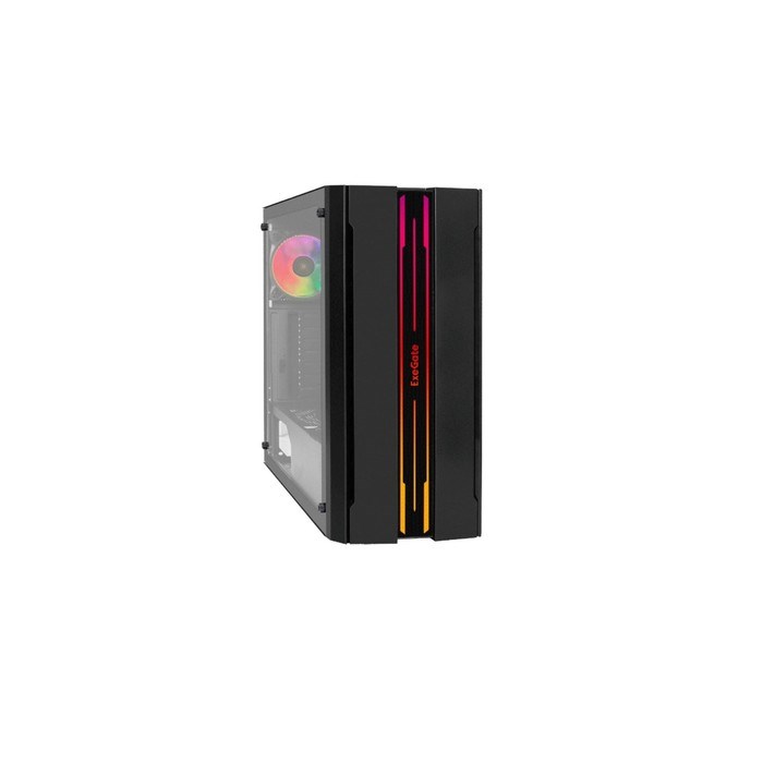 Корпус ExeGate Miditower EVO-5020, без БП, ATX, 2хUSB 2.0, 1хUSB 3.0, подсветка, чёрный - фото 51378373