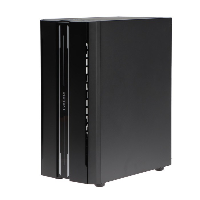 Корпус ExeGate Miditower EVO-5020, без БП, ATX, 2хUSB 2.0, 1хUSB 3.0, подсветка, чёрный - фото 51378375