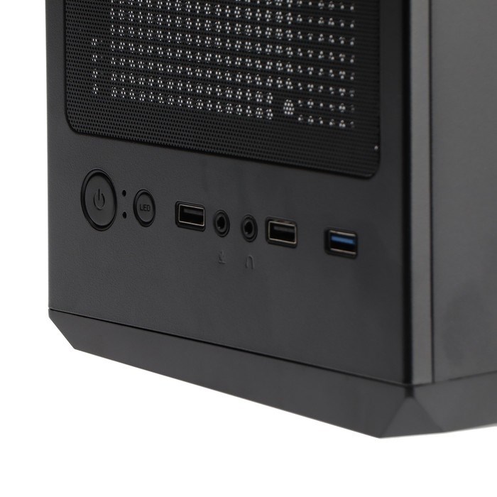 Корпус ExeGate Miditower EVO-8225, без БП, ATX, 2хUSB 2.0, 1хUSB 3.0, подсветка, чёрный - фото 51378386