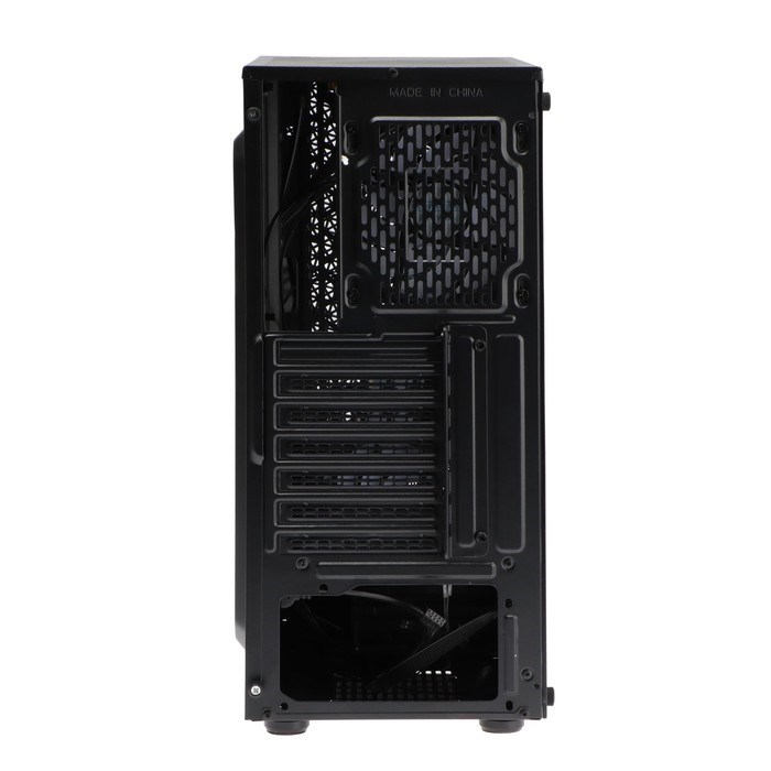 Корпус ExeGate Miditower EVO-8225, без БП, ATX, 2хUSB 2.0, 1хUSB 3.0, подсветка, чёрный - фото 51378387