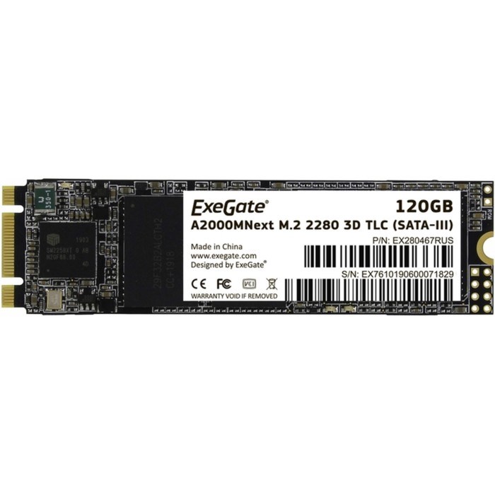 Накопитель SSD ExeGate Next A2000TS120, SATA III, 120 Гб, TLC, М2 - фото 51378409