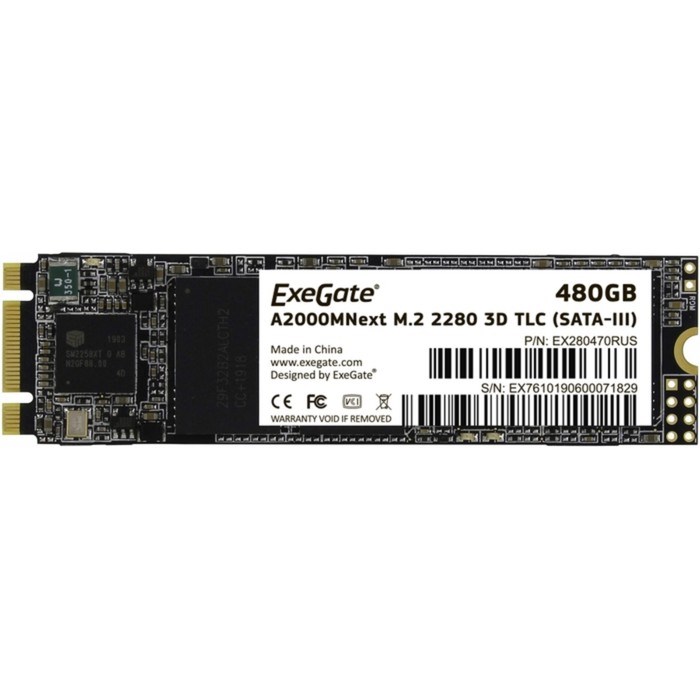 Накопитель SSD ExeGate Next A2000TS480, SATA III, 480 Гб, TLC, М2 - фото 51378413