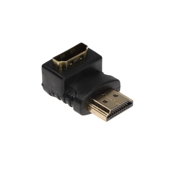 Переходник видео ExeGate EX-HDMI90-FML, HDMI(f)-HDMI(m), чёрный - фото 51378418