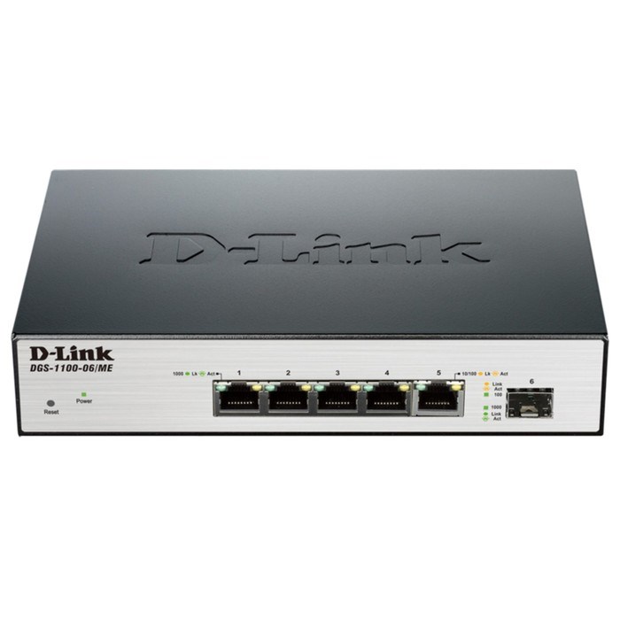 Коммутатор D-Link DGS-1100-06/ME/A1B, настраиваемый, 5х10/100/1000BASE-T - фото 51378554