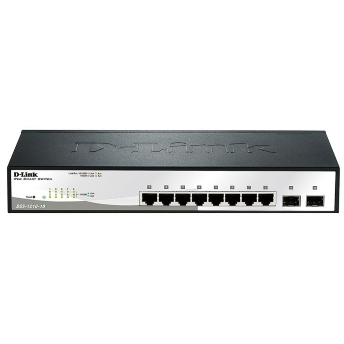 Коммутатор D-Link DGS-1210-10/F1A, настраиваемый, 8х10/100/1000BASE-T - фото 51378562