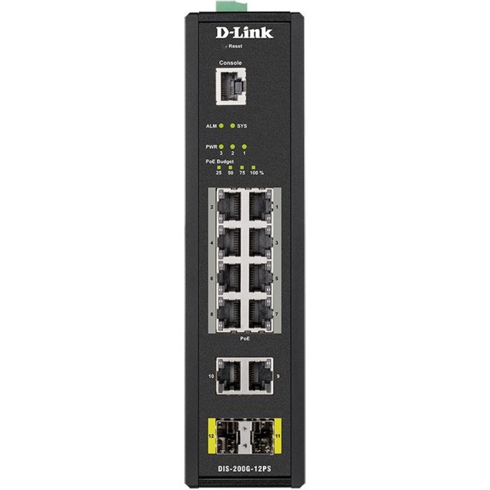 Коммутатор D-Link DIS-200G-12PS/A, управляемый, 10х10/100/1000BASE-T - фото 51378597