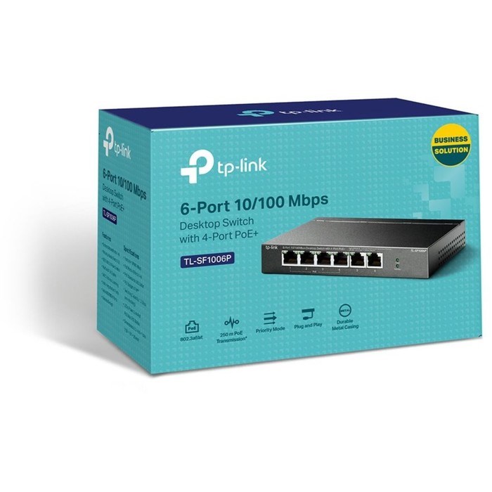 Коммутатор TP-Link TL-SF1006P, неуправляемый, 6x10/100BASE-TX - фото 51378651