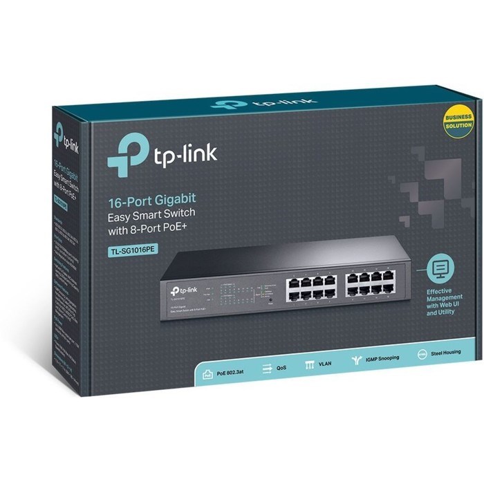 Коммутатор TP-Link TL-SG1016PE, управляемый, 16х10/100/1000BASE-T - фото 51378667