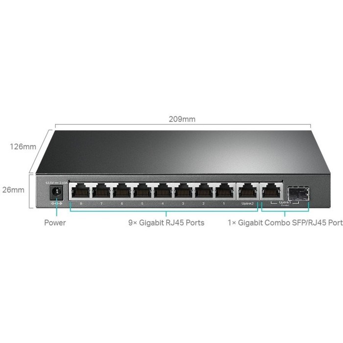 Коммутатор TP-Link TL-SG1210MPE, настраиваемый, 10х10/100/1000BASE-T - фото 51378685