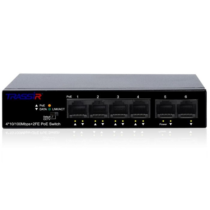 Коммутатор Trassir TR-NS1106-60-4POE, 6х10/100/1000BASE-T - фото 51378711