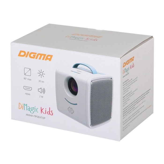 Мини-кинотеатр Digma DiMagic Kids (DM002), проектор, белый/синий - фото 51379518