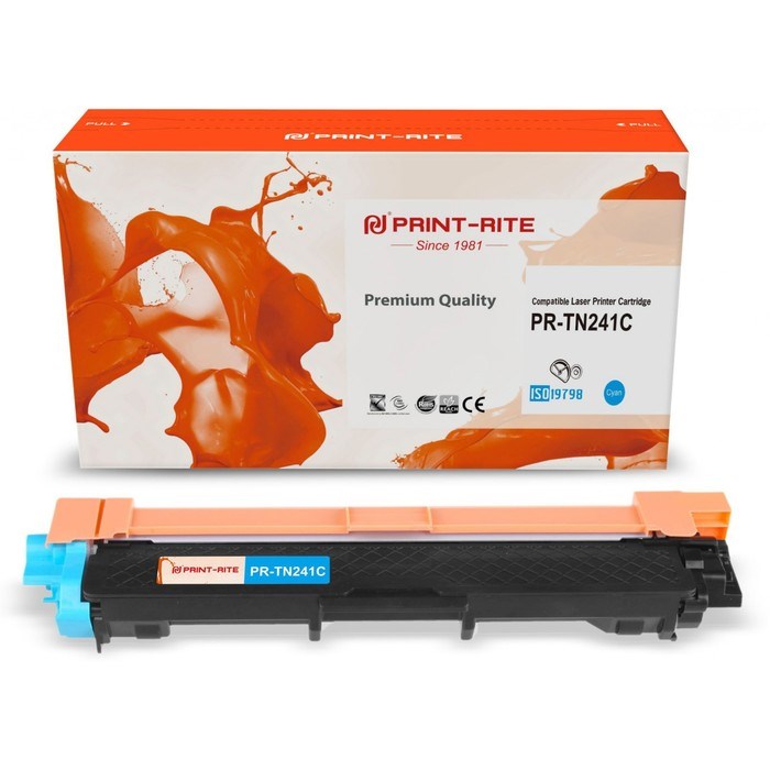 Картридж лазерный Print-Rite TFB684CPU1J TN-241C для Brother HL-3170CDW (1400k), голубой - фото 51379598